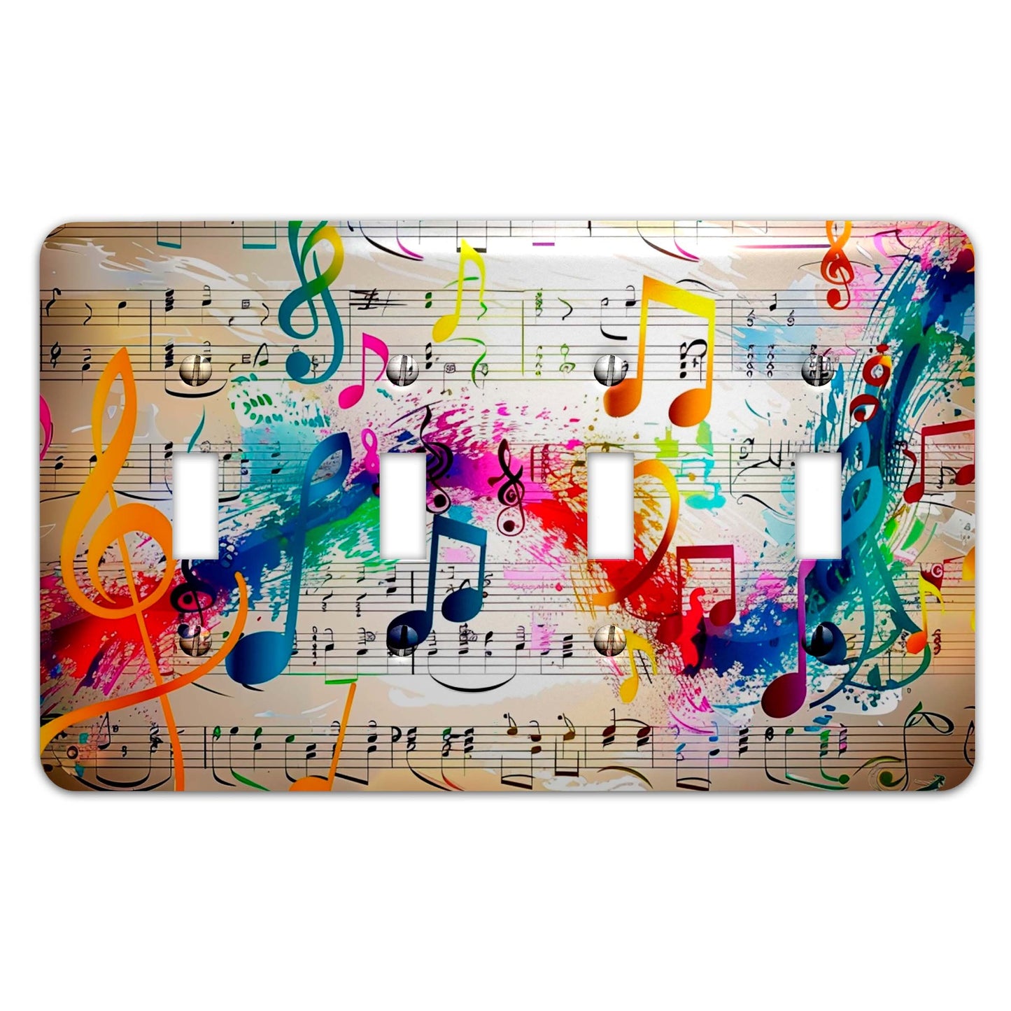 Colorful Music Decorative Light Switchplate Cover, Other Sizes Available, Home Decor, Lighting #4889
