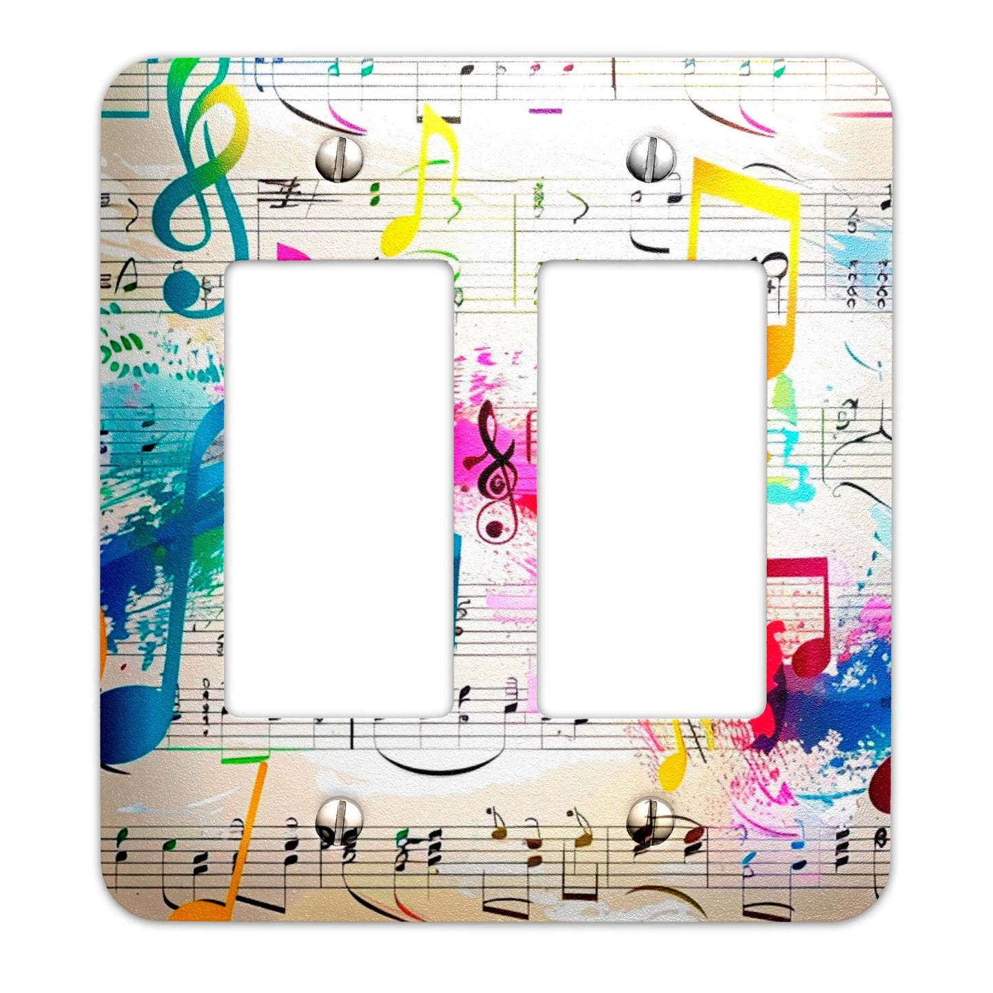 Colorful Music Decorative Light Switchplate Cover, Other Sizes Available, Home Decor, Lighting #4889
