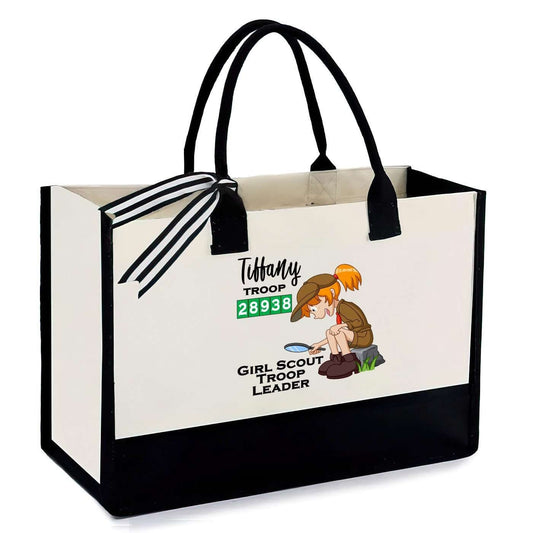 Personalized Girl Scout Troop Leader Canvas Tote, #3980