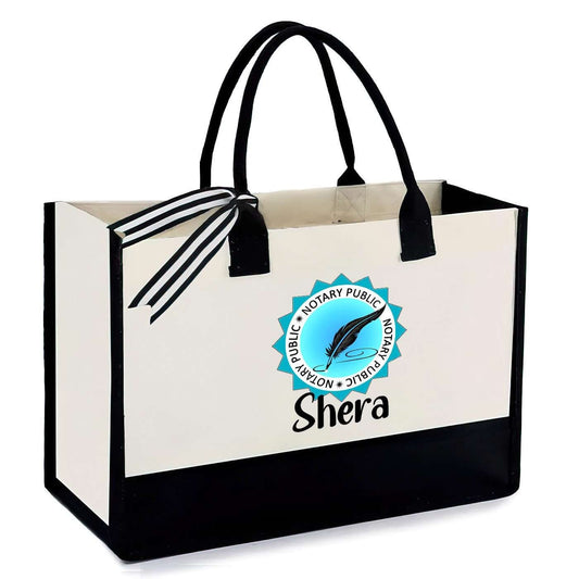 Personalized Notary Public Seal Canvas Tote, Loan Signing Agent Bag, Gift for Notary Public Bag, Mobile Notary #2835