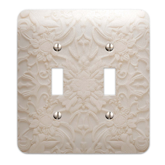 Cream Colored Elegant Stone Design Decorative Light Switchplate Cover, Other Sizes Available, Rustic Home Decor, Lighting #4911
