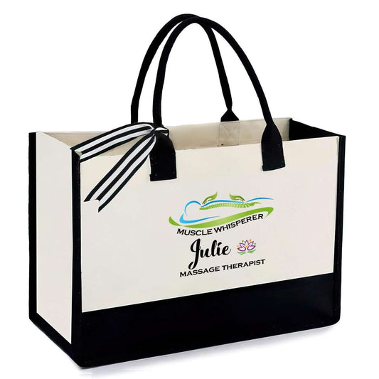 Personalized Muscle Whisperer Canvas Tote - Gift for Massage Therapist #3177