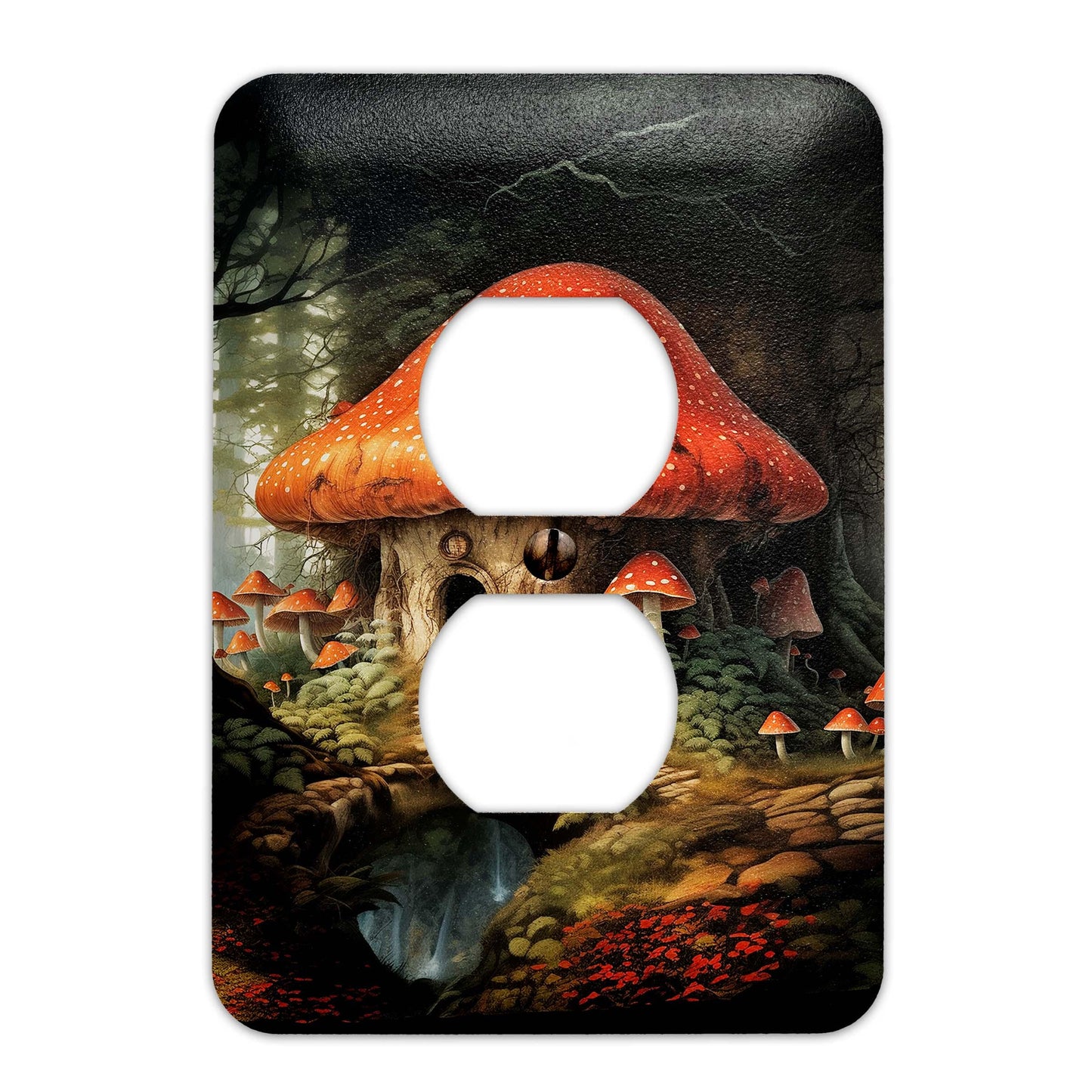Fantasy Fairy Mushroom Garden Metal Decorative Light Switch Plate Cover - Several Sizes Available #5243