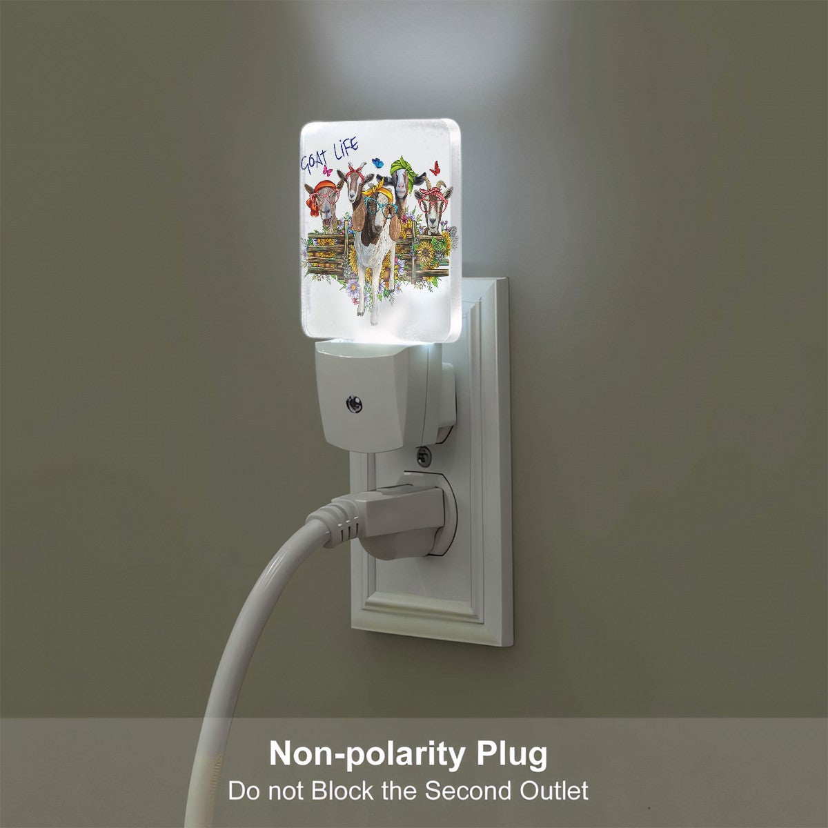 Goat Life Custom LED Dusk to Dawn Night Light, Home Decor, Wall Art #4449