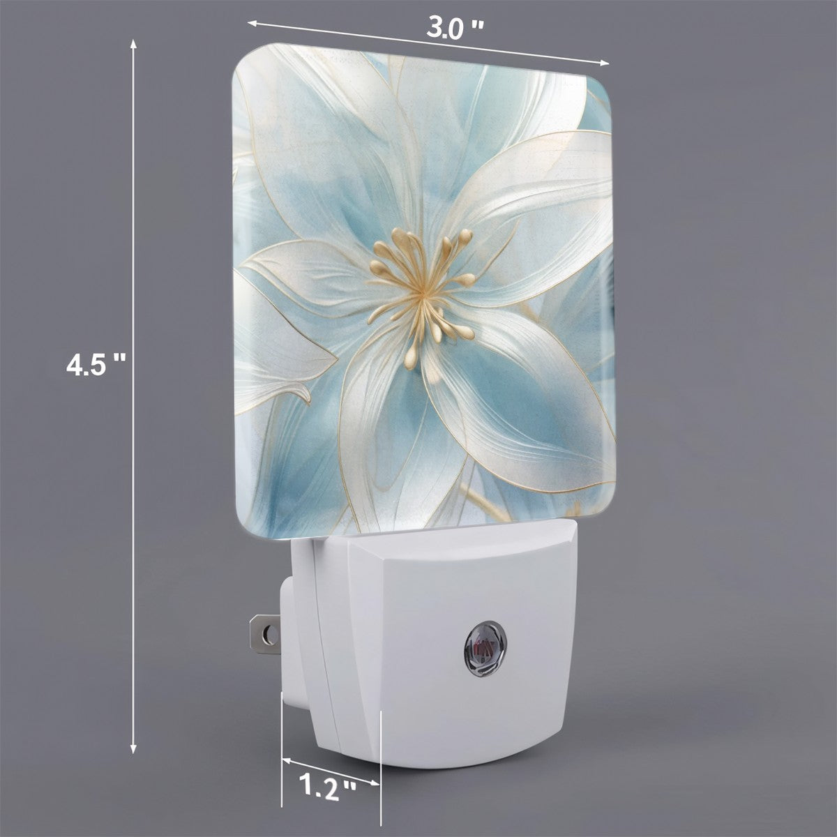 Translucent Lilies Custom LED Dusk to Dawn Night Light, Home Decor, Wall Art #5275