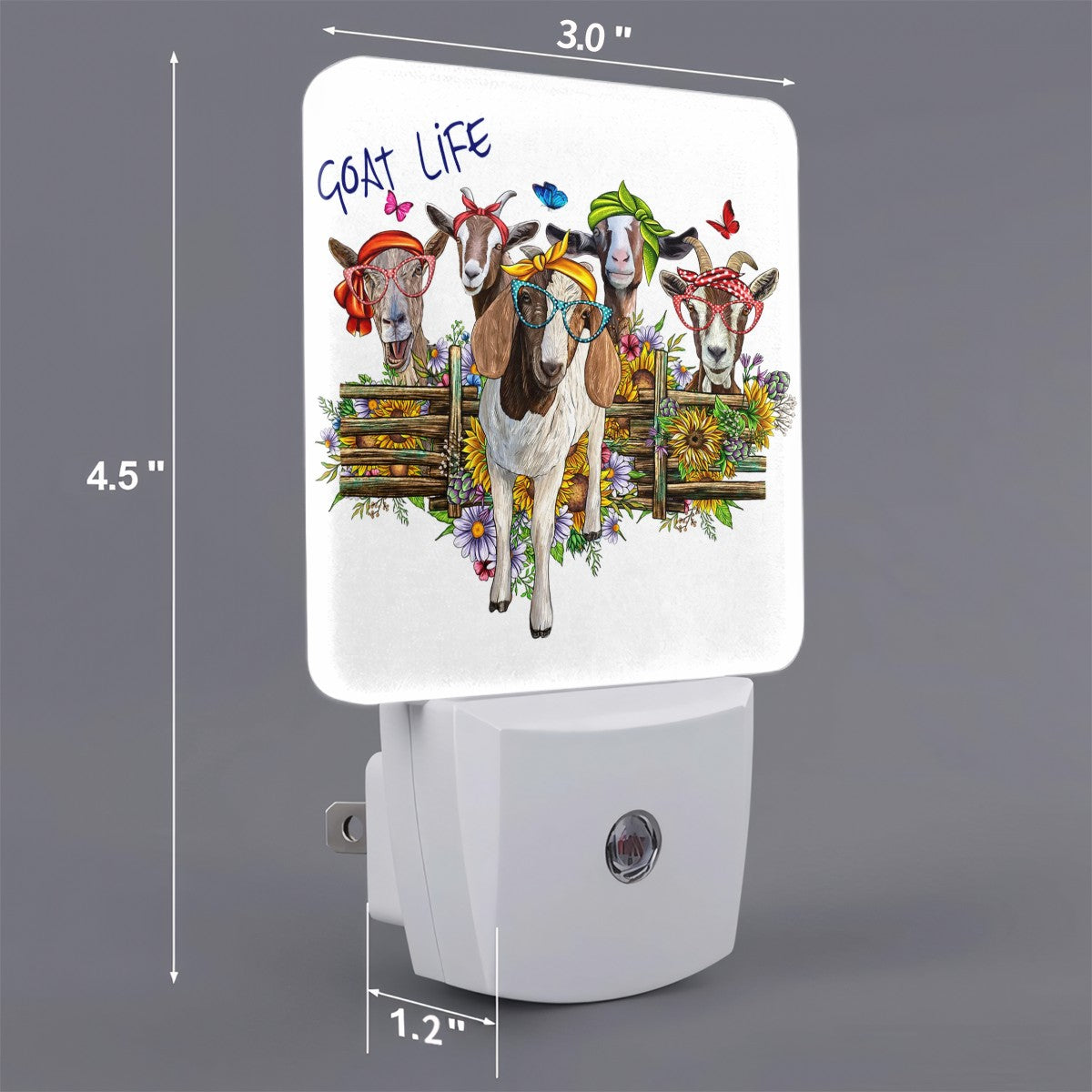 Goat Life Custom LED Dusk to Dawn Night Light, Home Decor, Wall Art #4449
