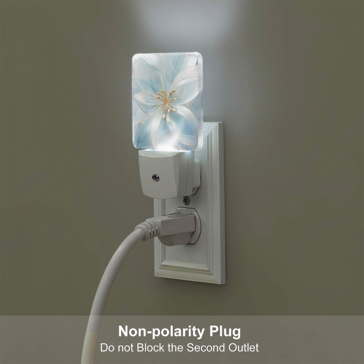 Translucent Lilies Custom LED Dusk to Dawn Night Light, Home Decor, Wall Art #5275